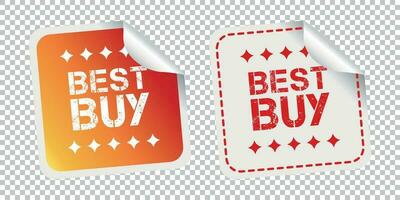 Best buy stickers. Vector illustration on isolated background.
