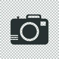 Camera icon on isolated background. Flat vector illustration.