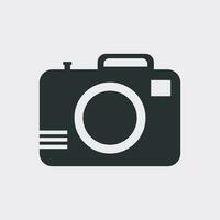 Camera icon on white background. Flat vector illustration.