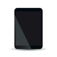 Tablet with black screen flat icon. Computer vector illustration on white background.