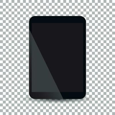 Tablet with black screen flat icon. Computer vector illustration on isolated background.