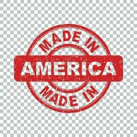 Made in America red stamp. Vector illustration on isolated background