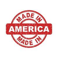 Made in America red stamp. Vector illustration on white background