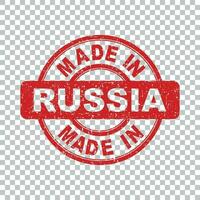 Made in Russia red stamp. Vector illustration on isolated background