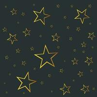 Abstract falling star vector. Illustration with golden christmas stars on black background vector