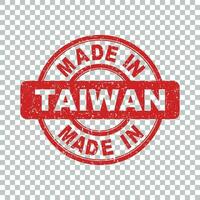 Made in Taiwan red stamp. Vector illustration on isolated background