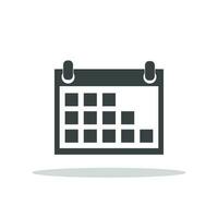 Calendar icon on white background, vector illustration. Flat style. Icons for design, website.