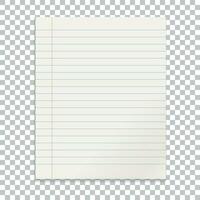 Realistic line paper note on isolated background vector