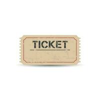 Old ticket with grunge effect. Flat vector illustration on white background.