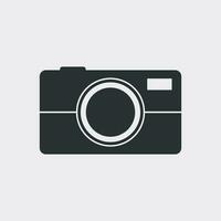 Camera icon on white background. Flat vector illustration.