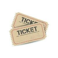 Old ticket with grunge effect. Flat vector illustration on white background.