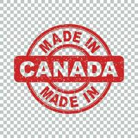 Made in Canada red stamp. Vector illustration on isolated background