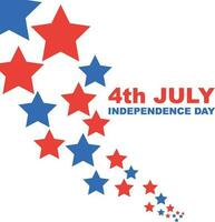 4th July independence day. Vector flat