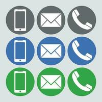 Telephone, sms icons. Vector flat