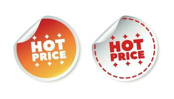 Hot price stickers. Vector illustration on white background.