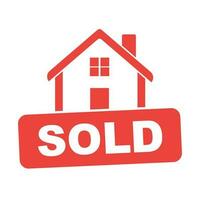 Sold house. Flat vector illustration
