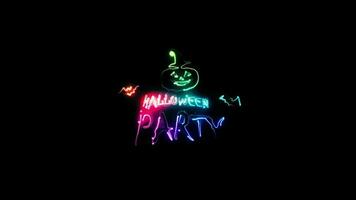 Halloween glühen bunt Neon- Laser- Text Animation abstrakt Hintergrund video