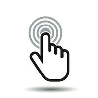 Click hand icon. Cursor finger sign flat vector. Illustration on white background. vector