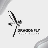 Dragonfly logo design modern and elegant minimalist color style monoline illustration vector