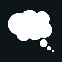 Thought bubble on the black background. Infographic design vector