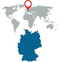 detallado mapa de Alemania y mundo mapa navegación colocar. plano vector ilustración.