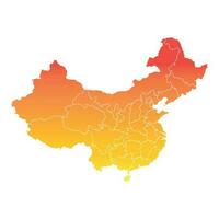 China map. Colorful orange vector illustration on white background