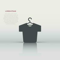 Tshirt icon in flat style. Casual clothes vector illustration on white isolated background. Polo wear business concept.