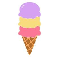 Vector cute colorful cartoon ice cream