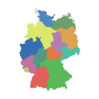 Alemania mapa con federal estados plano vector