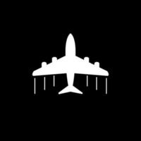 Plane icon. Airplane flat vector illustration on grey background