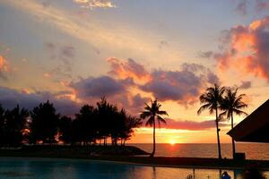 sunset at the ocean photo