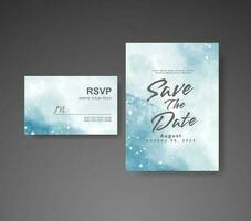 Wedding invitation with abstract watercolor background vector