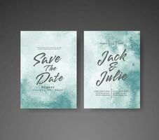 Wedding invitation with abstract watercolor background vector