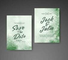 Wedding invitation with abstract watercolor background vector