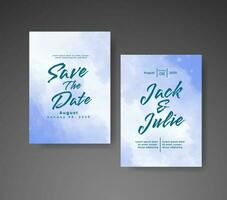 Wedding invitation with abstract watercolor background vector