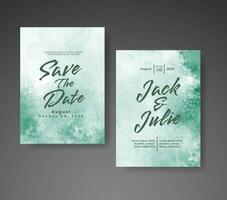 Wedding invitation with abstract watercolor background vector