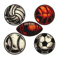 Deportes pelota conjunto vector