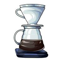 varios tipos de herramientas para haciendo café vector