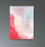 Cover template with watercolor background. Design for your cover, date, postcard, banner, logo. vector