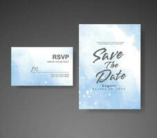 Wedding invitation with abstract watercolor background vector