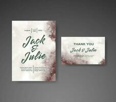 Wedding invitation with abstract watercolor background vector