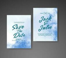 Wedding invitation with abstract watercolor background vector