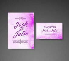 Wedding invitation with abstract watercolor background vector