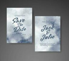 Wedding invitation with abstract watercolor background vector