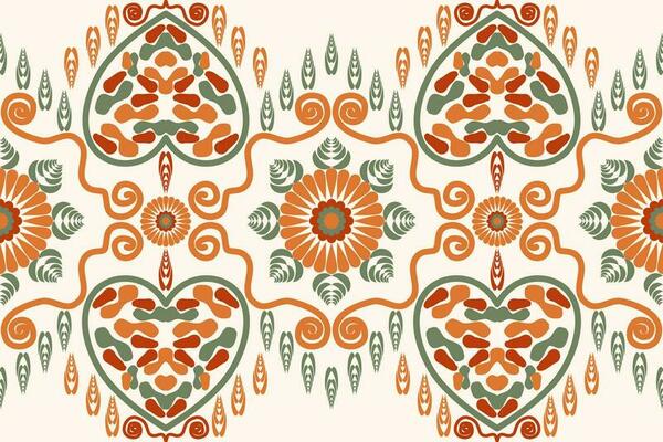 Seamless fabric pattern adorned with traditional .Design for background, carpet, wallpaper, clothing, wrapping, Batik, fabric, Vector.