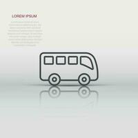 Bus icon in flat style. Coach vector illustration on white isolated background. Autobus vehicle business concept.