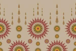 Seamless fabric pattern adorned with traditional .Design for background, carpet, wallpaper, clothing, wrapping, Batik, fabric, Vector. vector