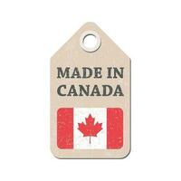 Hang tag made in Canada with flag. Vector illustration