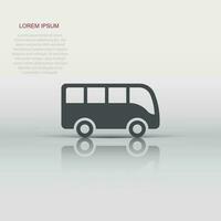 Bus icon in flat style. Coach vector illustration on white isolated background. Autobus vehicle business concept.