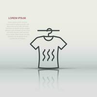 icono de lavado de camisetas en estilo plano. ropa seca ilustración vectorial sobre fondo blanco aislado. concepto de negocio de lavandería de camisas. vector